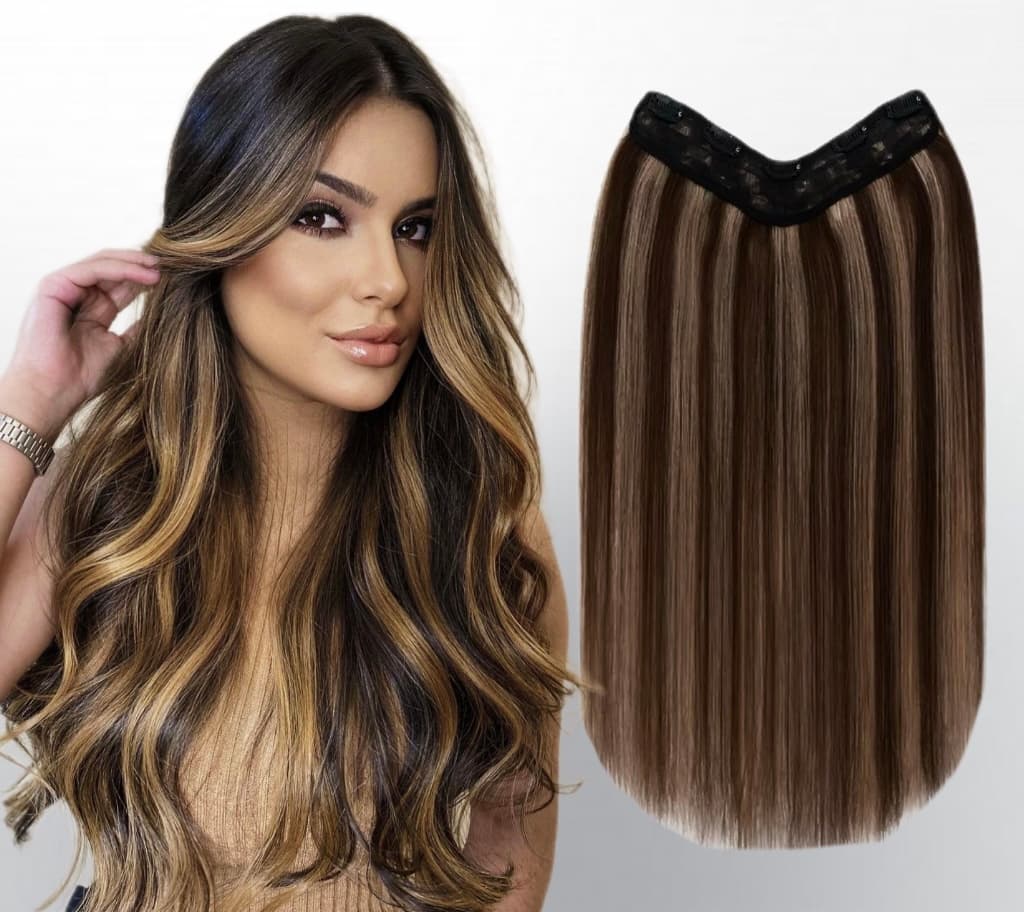 Trese de Par Natural V-Shape Mega Volum Balayage #2/#8