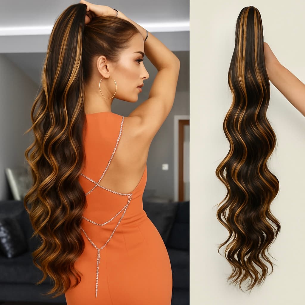 Coada de Par cu Cleste Ondulata Balayage #6/ #27, 70 cm